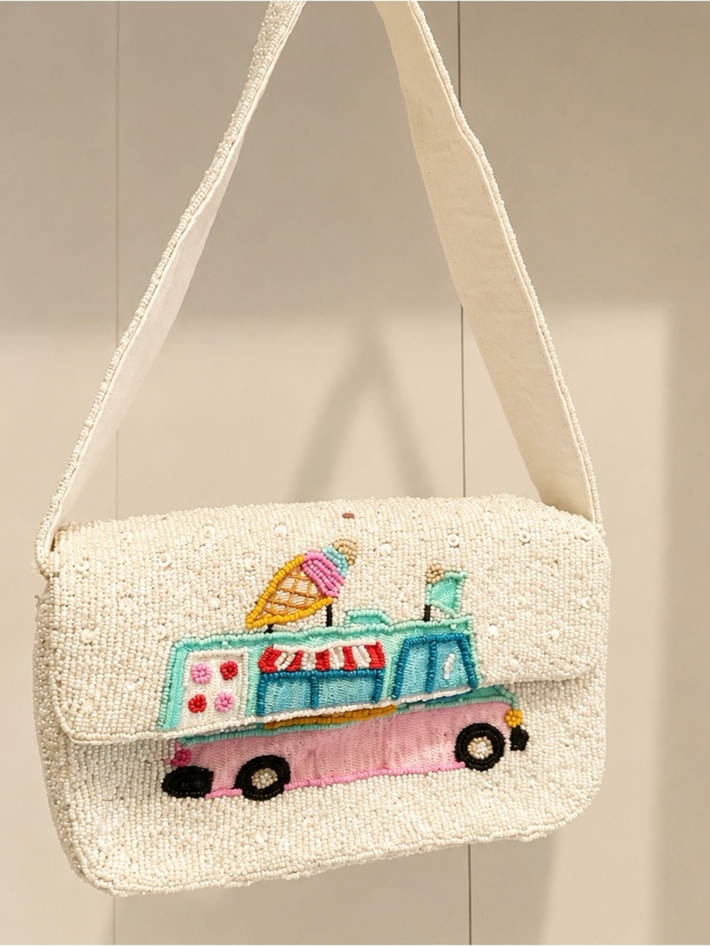 SOL & MER Beaded Ice Cream Truck Shoulder Bag 🍦🩷